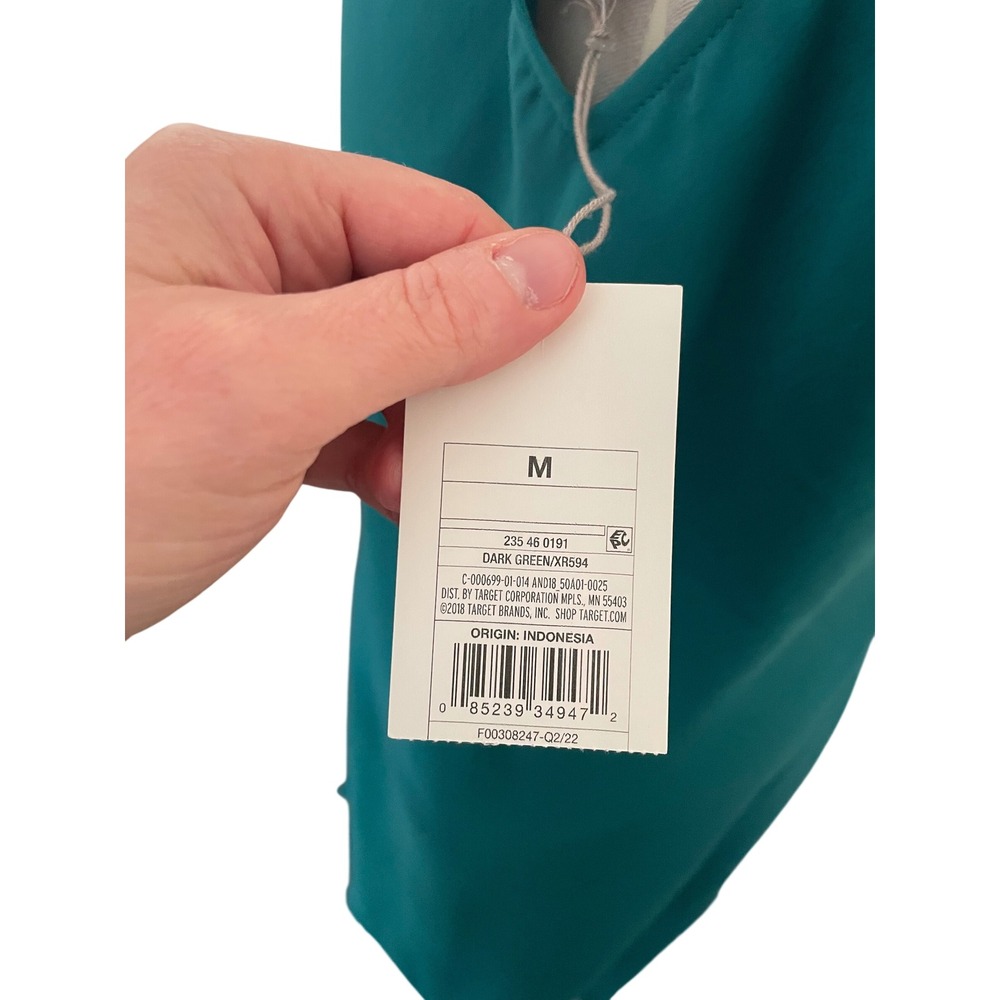 NWT Y2K Babydoll Satin Maxi Slip Dress Green Side Slit Medium Event Formal Chic - Picture 8 of 8
